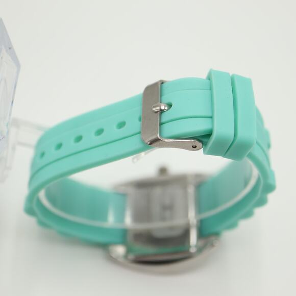 Diesel Ice Blue Silver Tone Tonneau 37mm Watch DZ2038 Silicone Strap New Battery - Picture 12 of 15